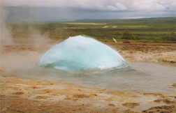 Wasserblase vor dem Ausbruch